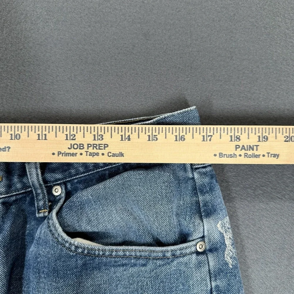Wrangler Jeans Mens 35x32 Blue Denim Straight‎ Leg Relaxed Fit Distressed Retro